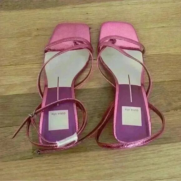 DOLCE VITA Women's Baylor Square Toe Block Heel Thong Sandals Pink - Picture 5 of 6